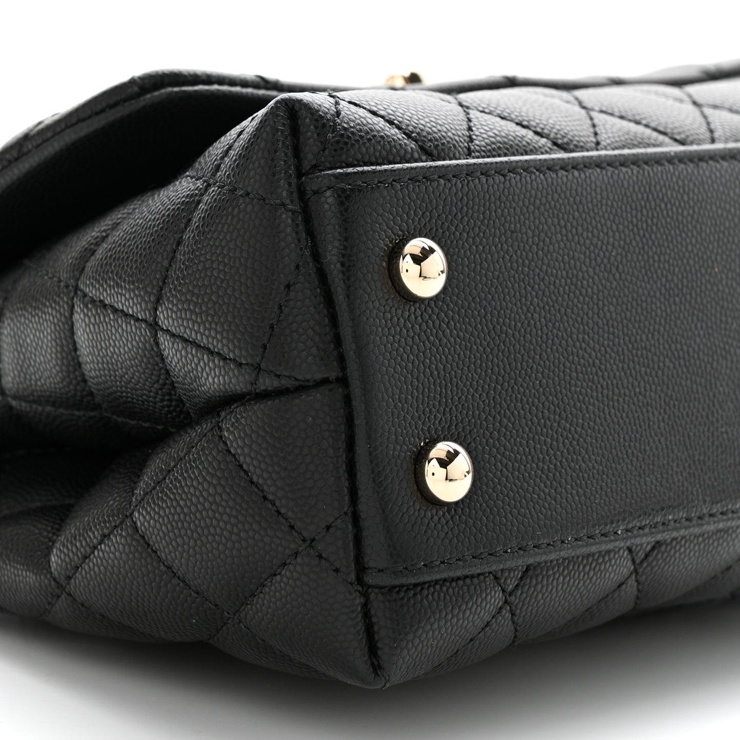 Caviar Quilted Mini Coco Handle Flap Black