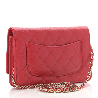 Chanel Caviar Quilted Wallet On Chain WOC Red 3 of 12