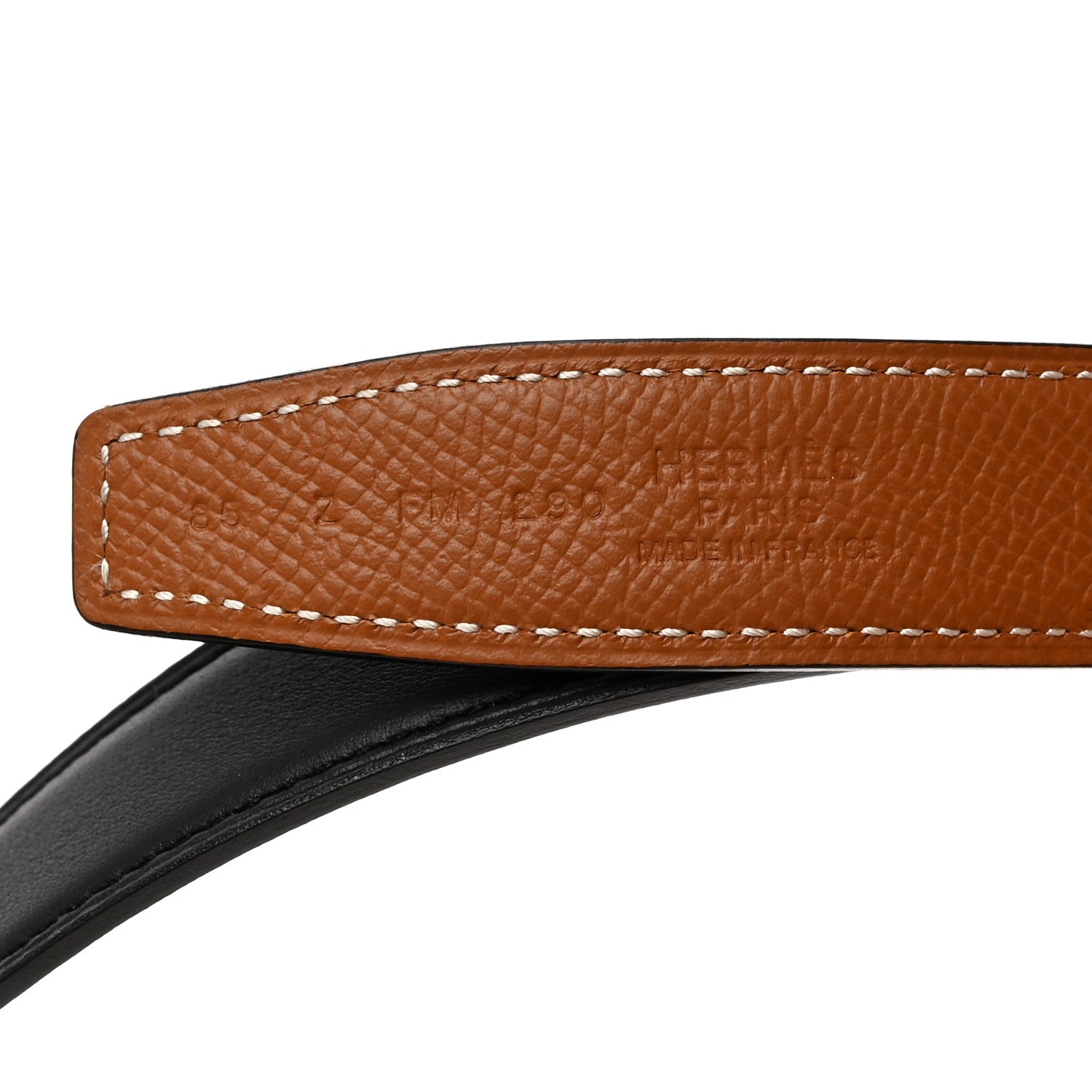 Hermes Swift Epsom 24mm H Cursives Belt 85 Black Gold 4 of 7