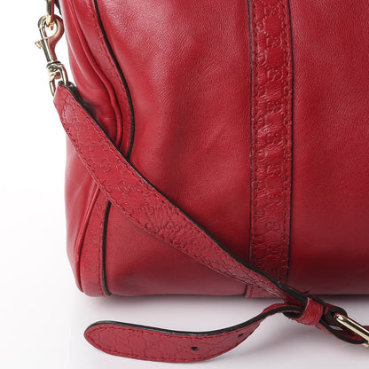 Gucci Calfskin Microguccissima Trim Medium Boston Raspberry Red 17 of 22