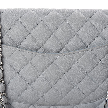 Chanel Iridescent Caviar Quilted Medium Double Flap Light Grey 11 of 11