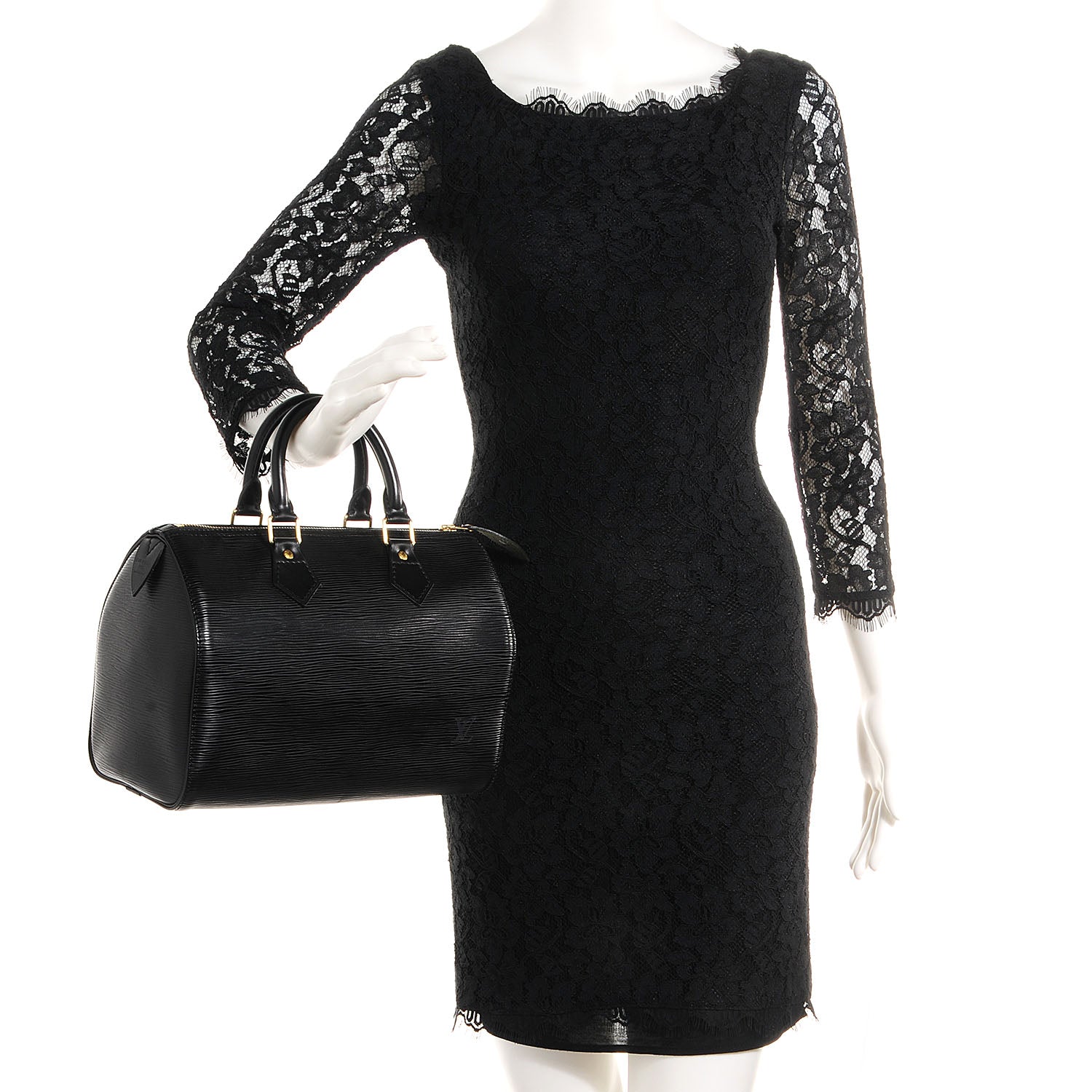Louis Vuitton Epi Speedy 25 Black 2 of 7