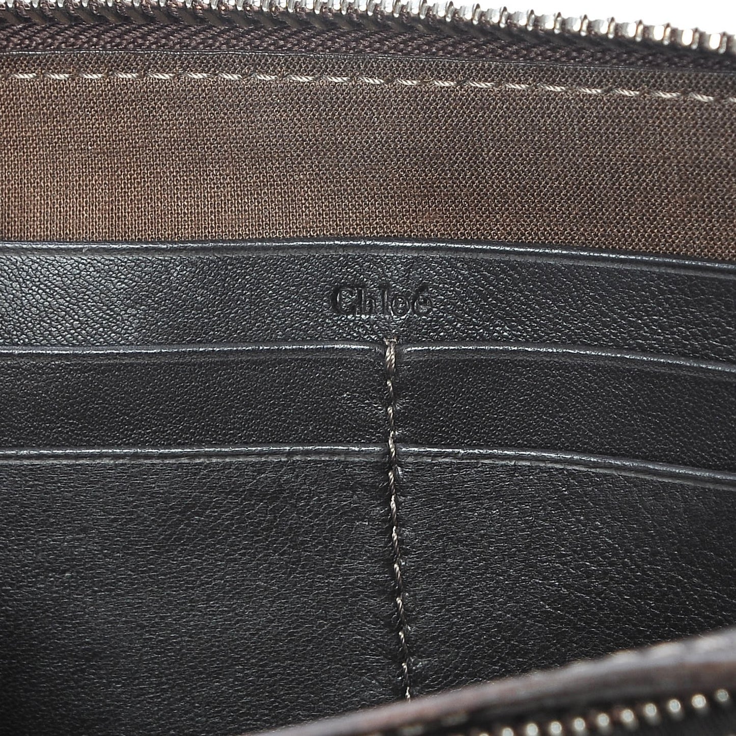 Calfskin Paddington Zip Around Wallet Brown