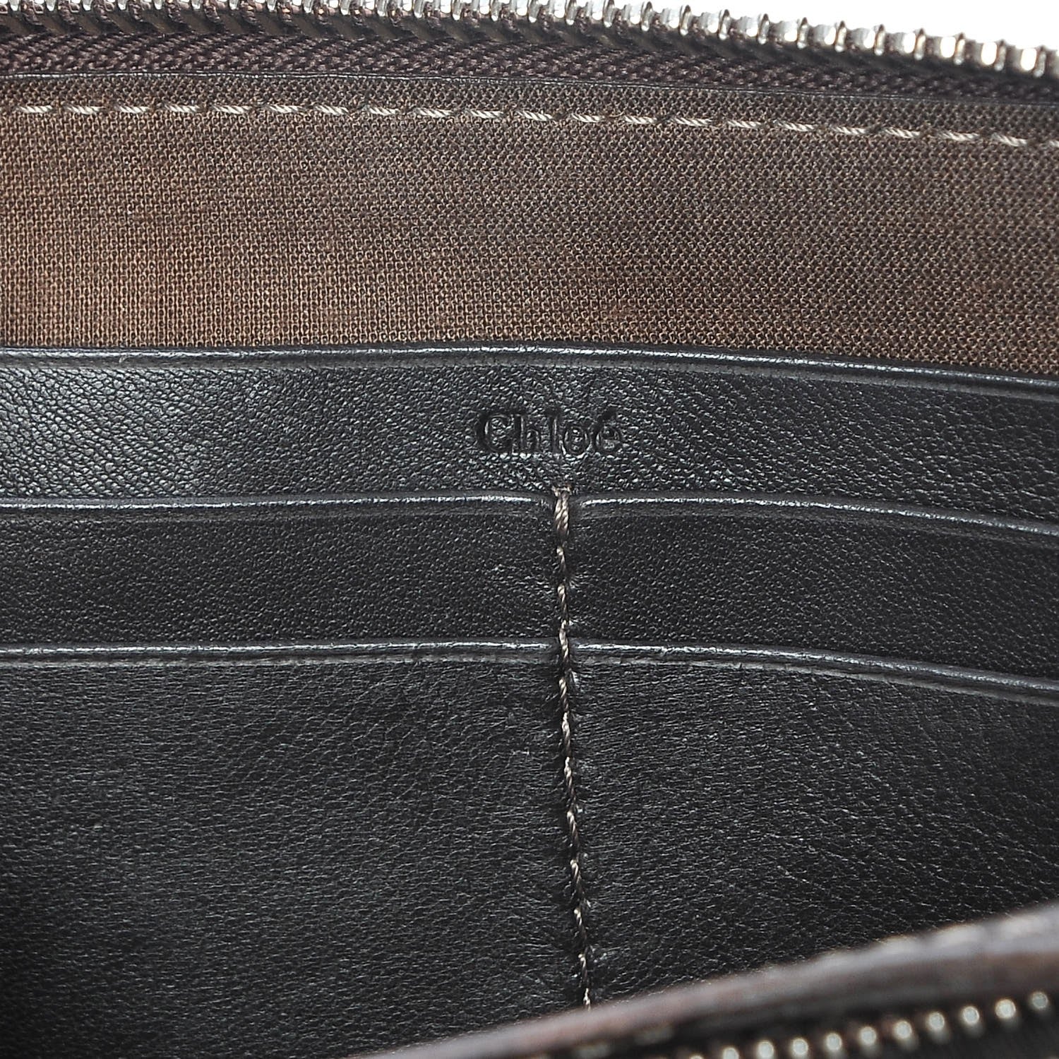 Chloe Calfskin Paddington Zip Around Wallet Brown 8 of 13