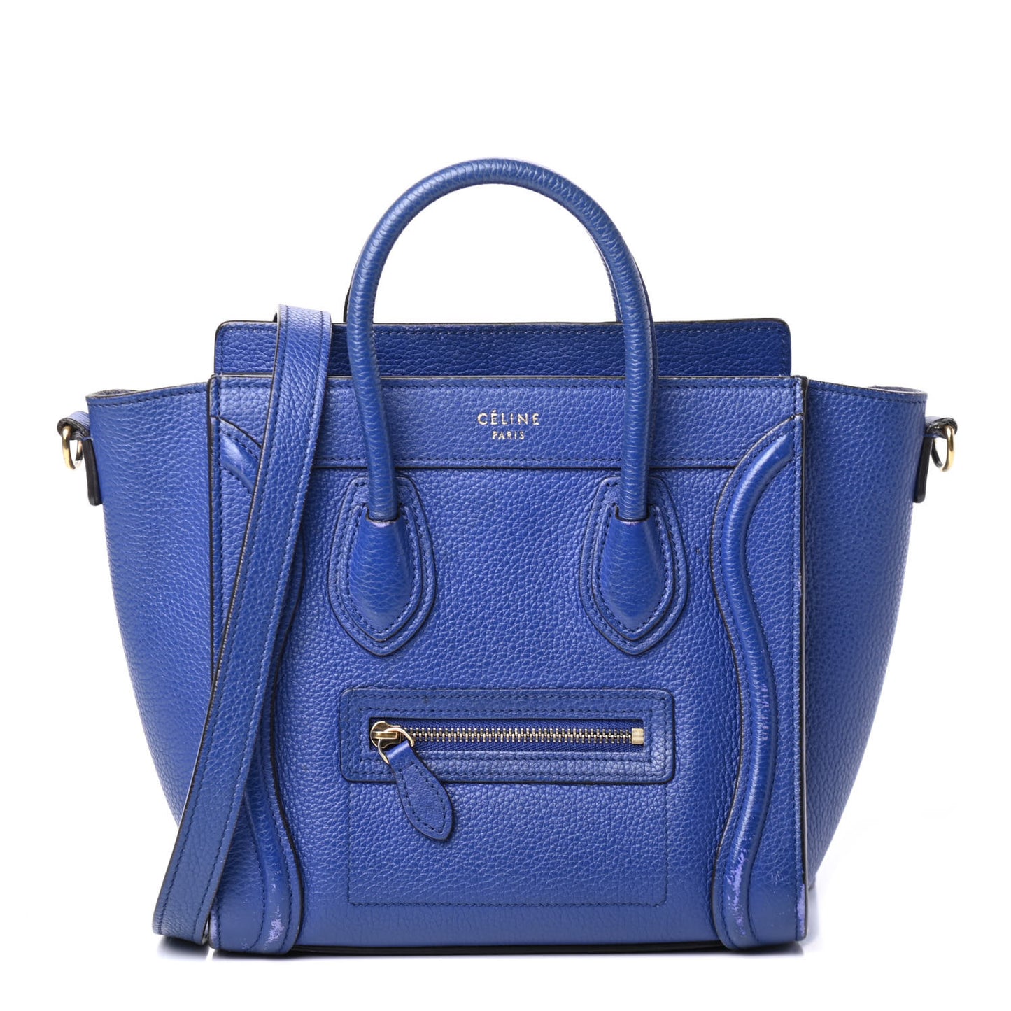 Drummed Calfskin Nano Luggage Indigo