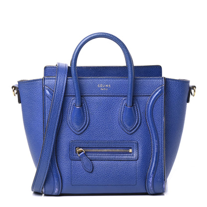 Celine Drummed Calfskin Nano Luggage Indigo 1 of 4
