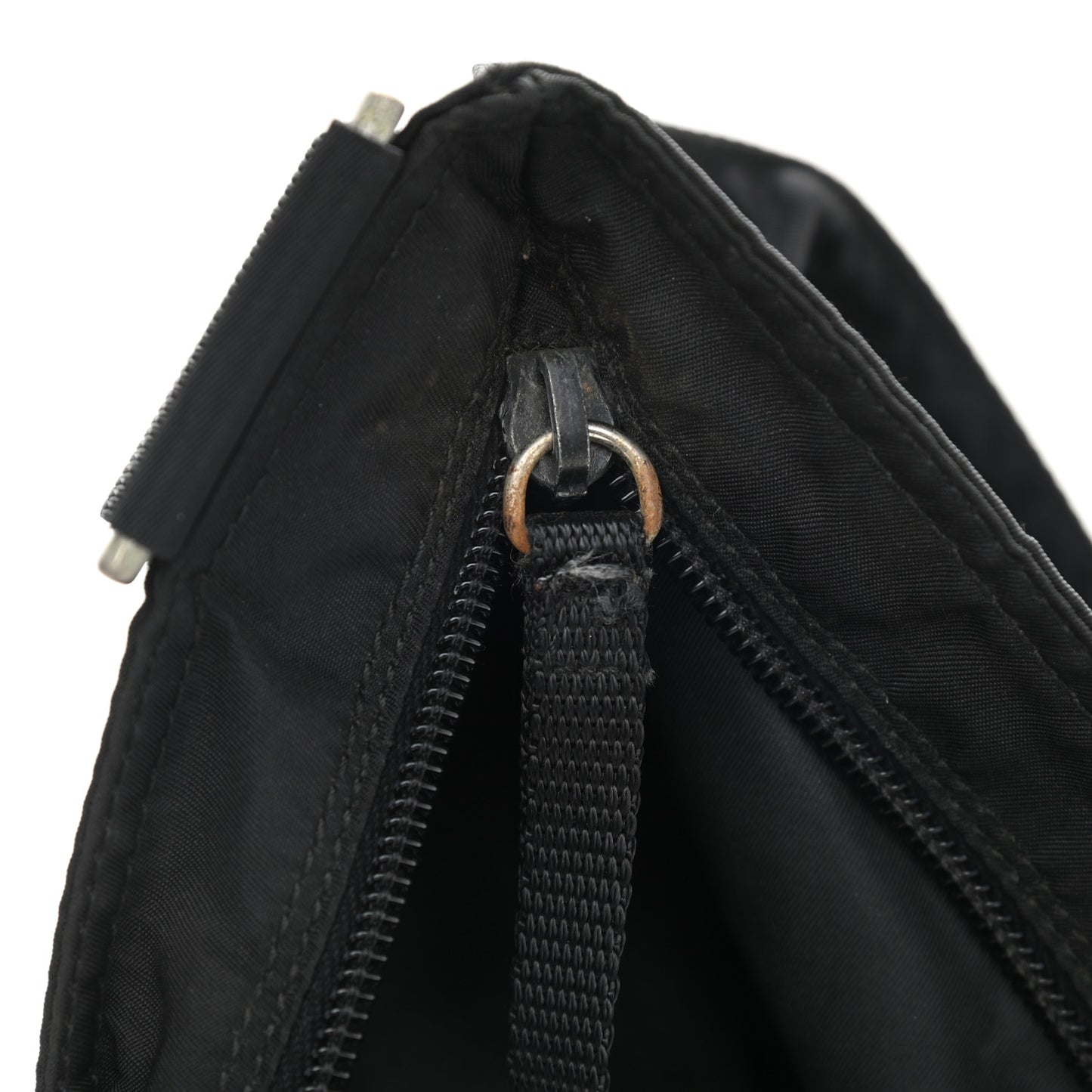 Nylon Vela Flat Messenger Bag Black