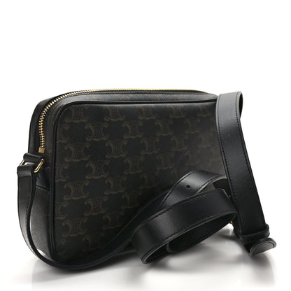 Celine Triomphe Canvas Medium Messenger Bag Black 3 of 13