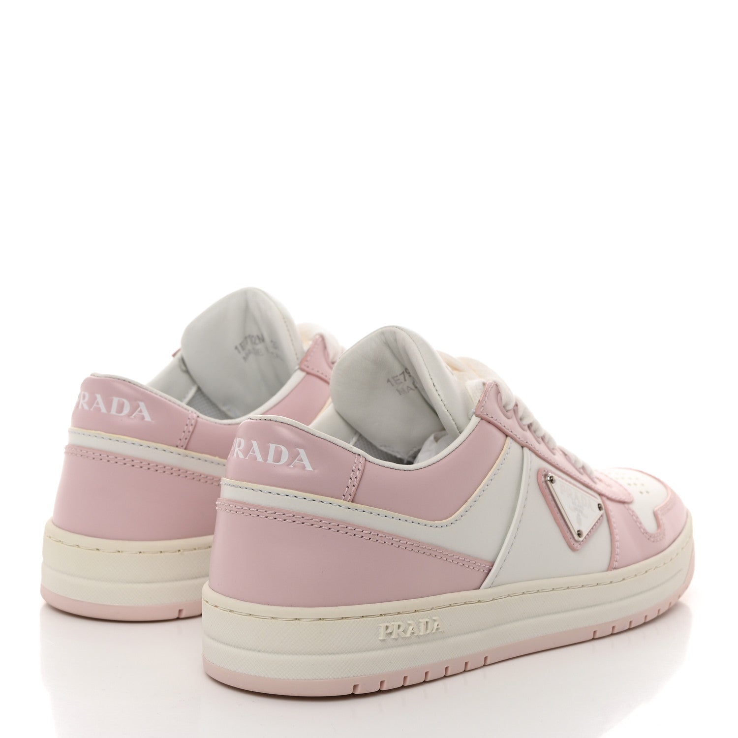 Prada Vitello Sport Spazzolato Rois Triangle Logo Womens Downtown Low Top Sneakers 37 White Alabastro 4 of 8