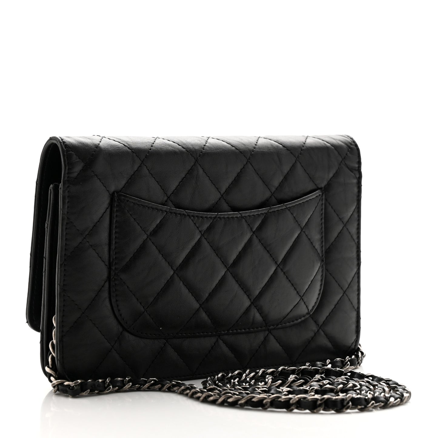 Aged Calfskin Reissue Wallet On Chain WOC Black