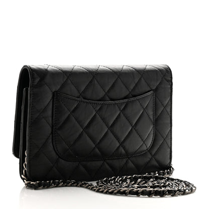 Chanel Aged Calfskin Reissue Wallet On Chain WOC Black 3 of 17