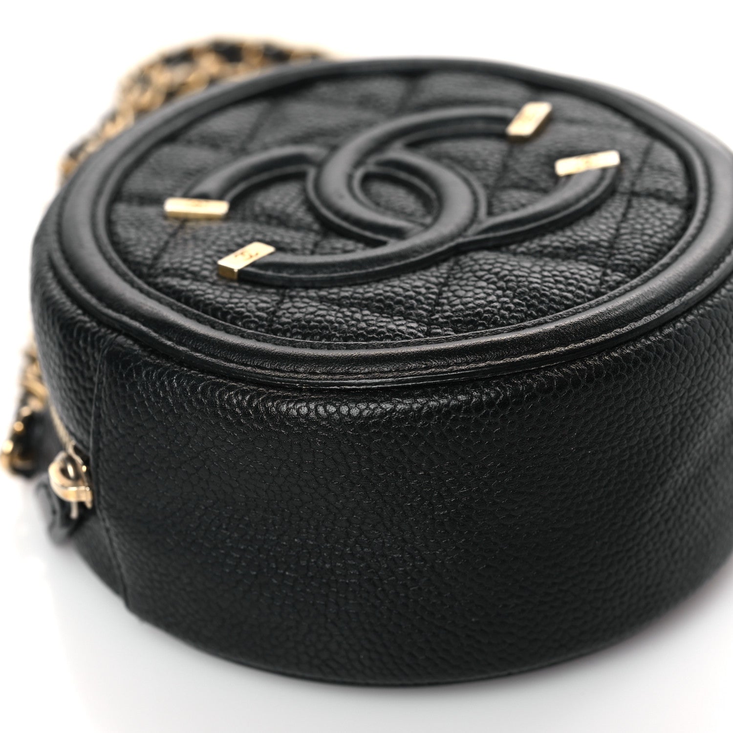 Chanel Caviar Quilted Round Filigree Crossbody Black 8 of 9