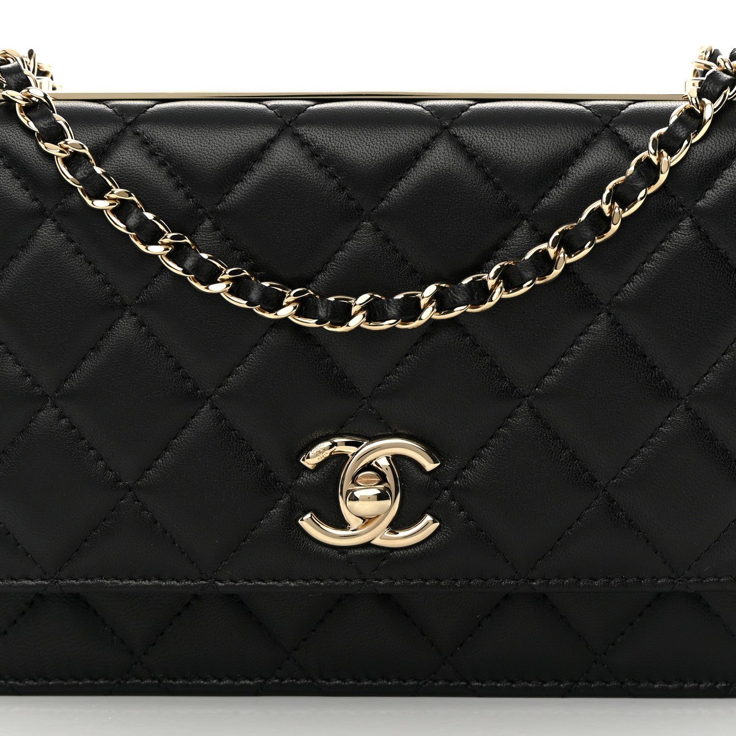 Chanel Lambskin Quilted Trendy CC Wallet On Chain WOC Black 9 of 14