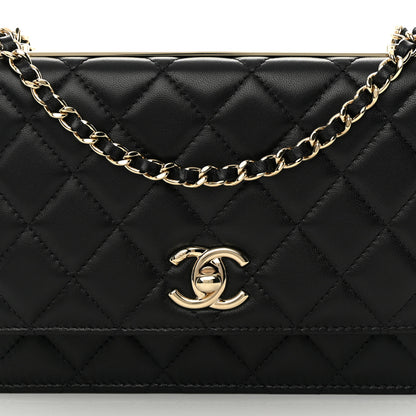 Chanel Lambskin Quilted Trendy CC Wallet On Chain WOC Black 9 of 14