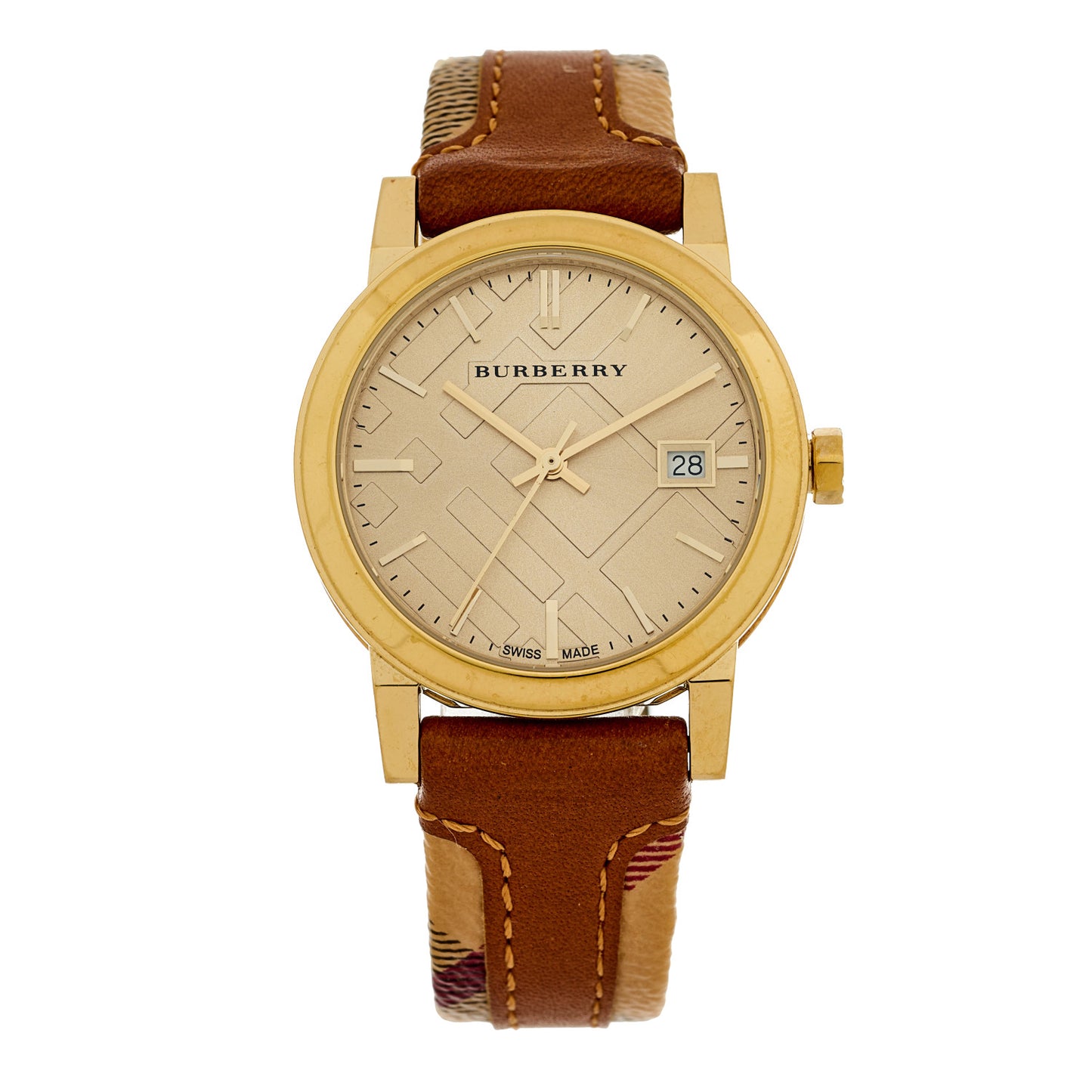 Stainless Steel Calfskin 38mm Quartz Watch Champagne BU9026