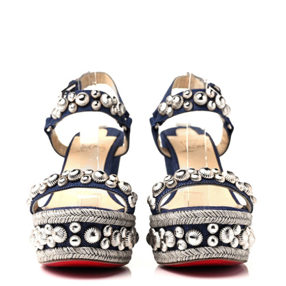 Christian Louboutin Denim Rondaclou Wedge Sandals 36 Denim 2 of 7