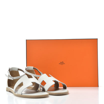 Hermes Calfskin Santorini Sandals 39 White 11 of 11