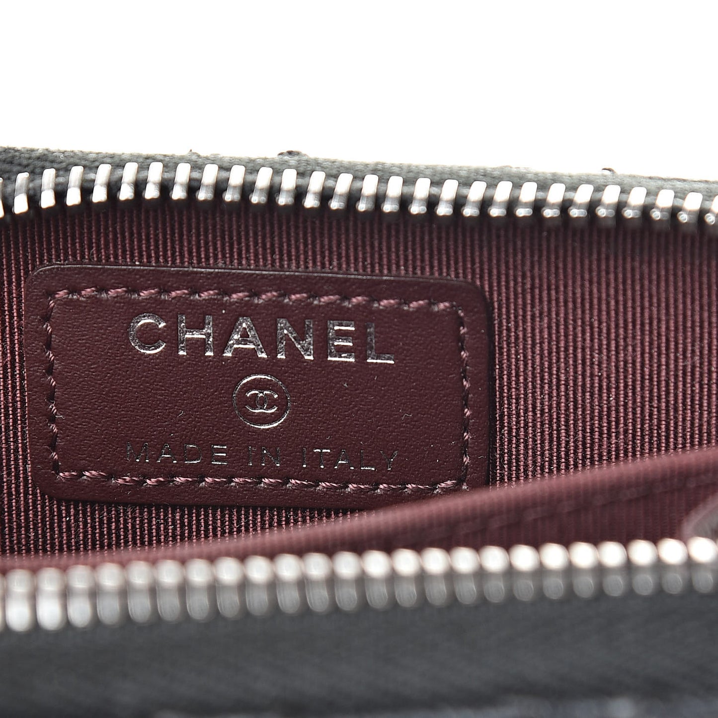 Caviar Stitched Zip Coin Purse Black