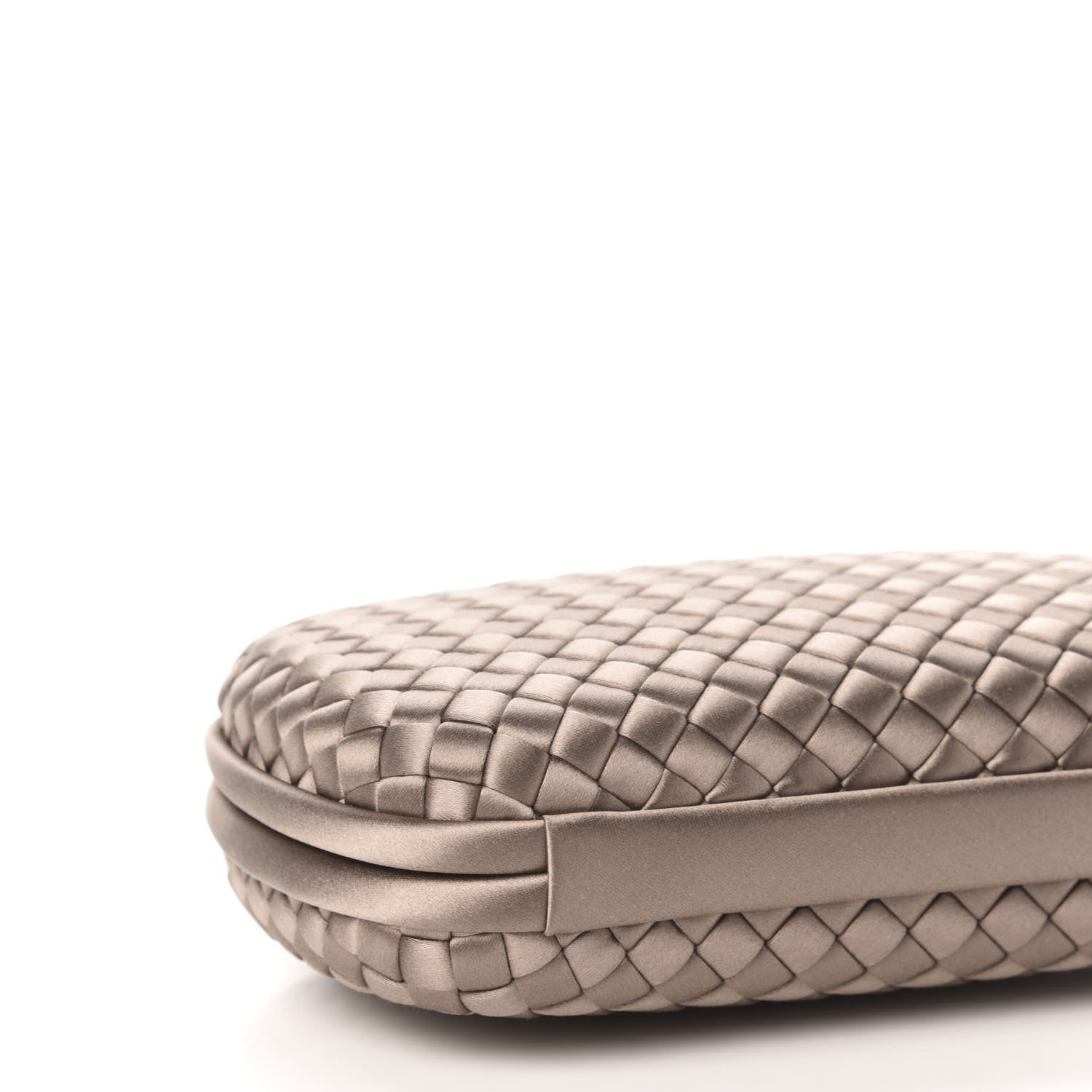 Bottega Veneta Satin Intrecciato Chain Knot Clutch Nude 7 of 9