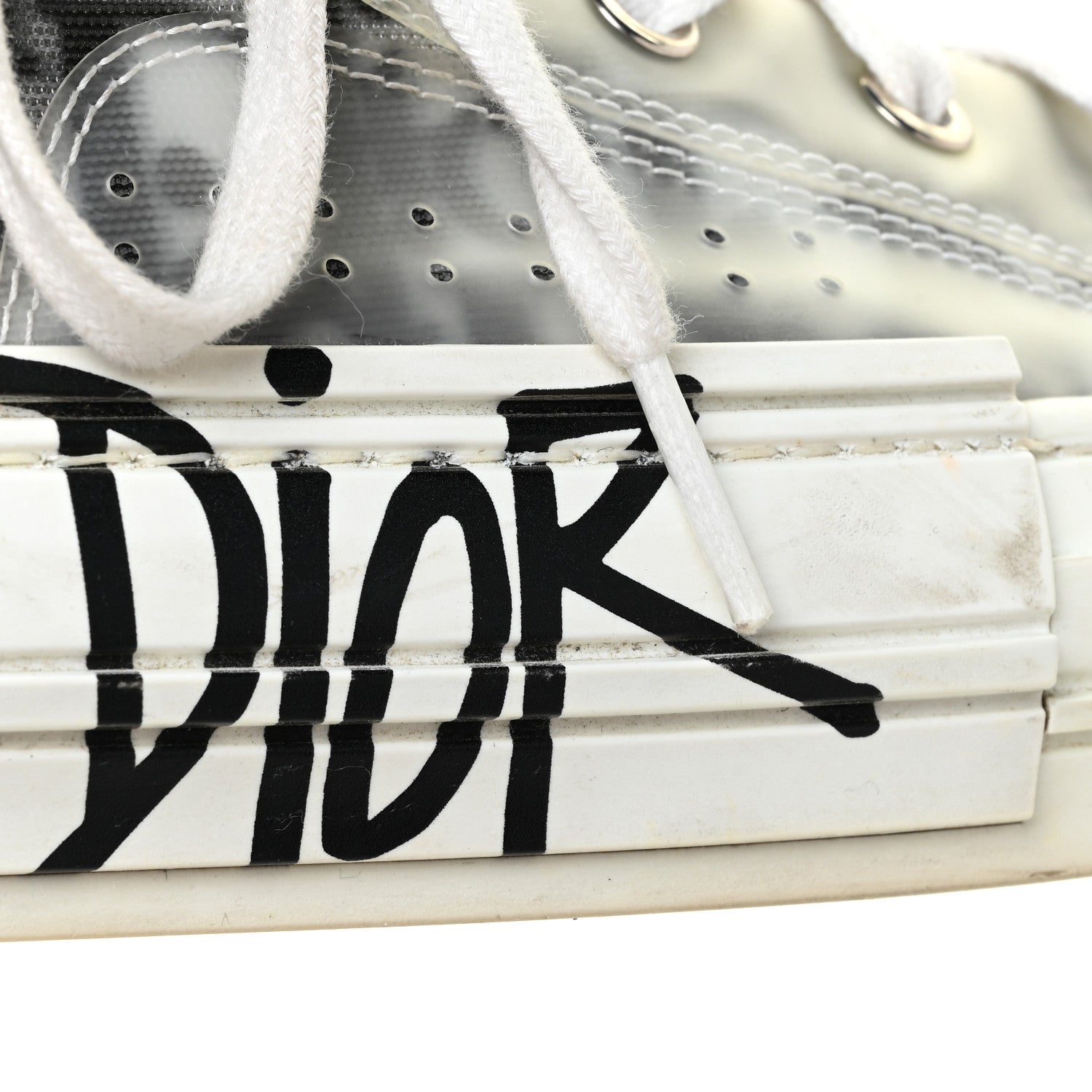 Christian Dior X SHAWN STUSSY Canvas Oblique Mens Bee B23 High Top Sneakers 41 White Black 17 of 19