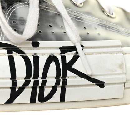 Christian Dior X SHAWN STUSSY Canvas Oblique Mens Bee B23 High Top Sneakers 41 White Black 17 of 19