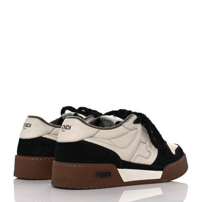 Fendi Suede Vitello Fendi Match Low Top Sneakers 37 Milk Black 4 of 12