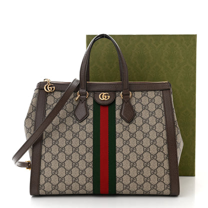 Gucci GG Supreme Monogram Web Medium Ophidia Tote Bag Brown 11 of 11