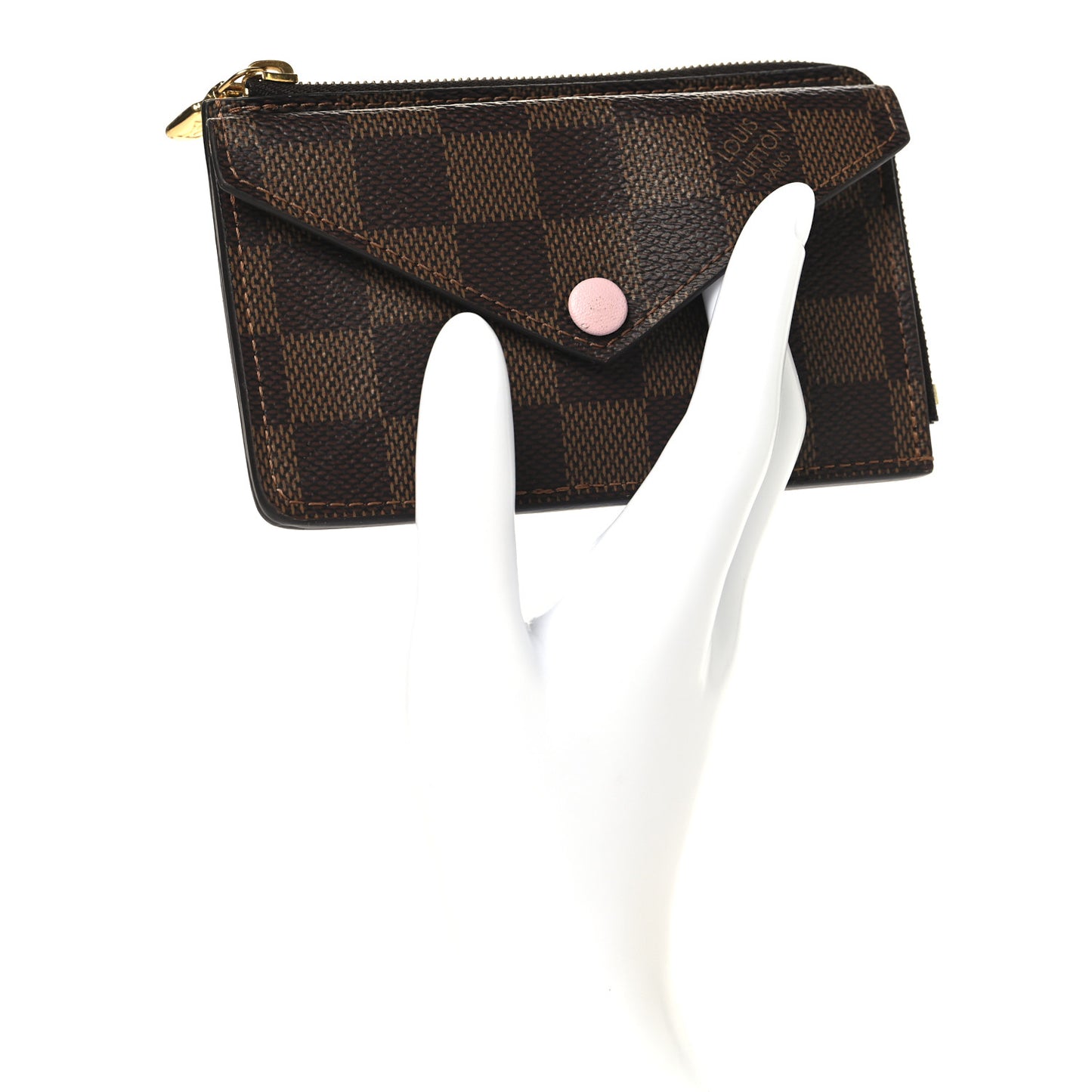 Damier Ebene Recto Verso Card Holder Rose Ballerine