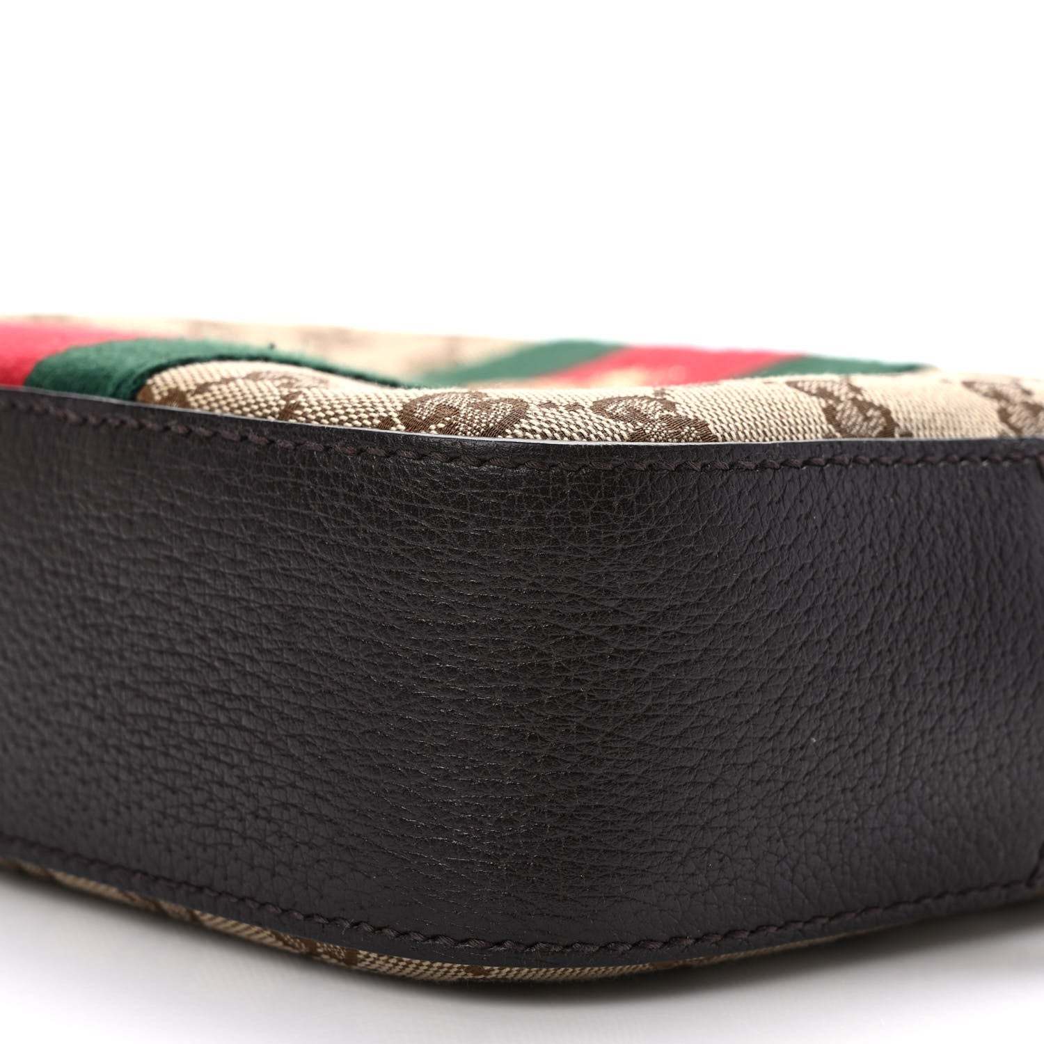 Gucci GG Supreme Monogram Web Small Webby Bee Shoulder Bag Dark Brown 9 of 9