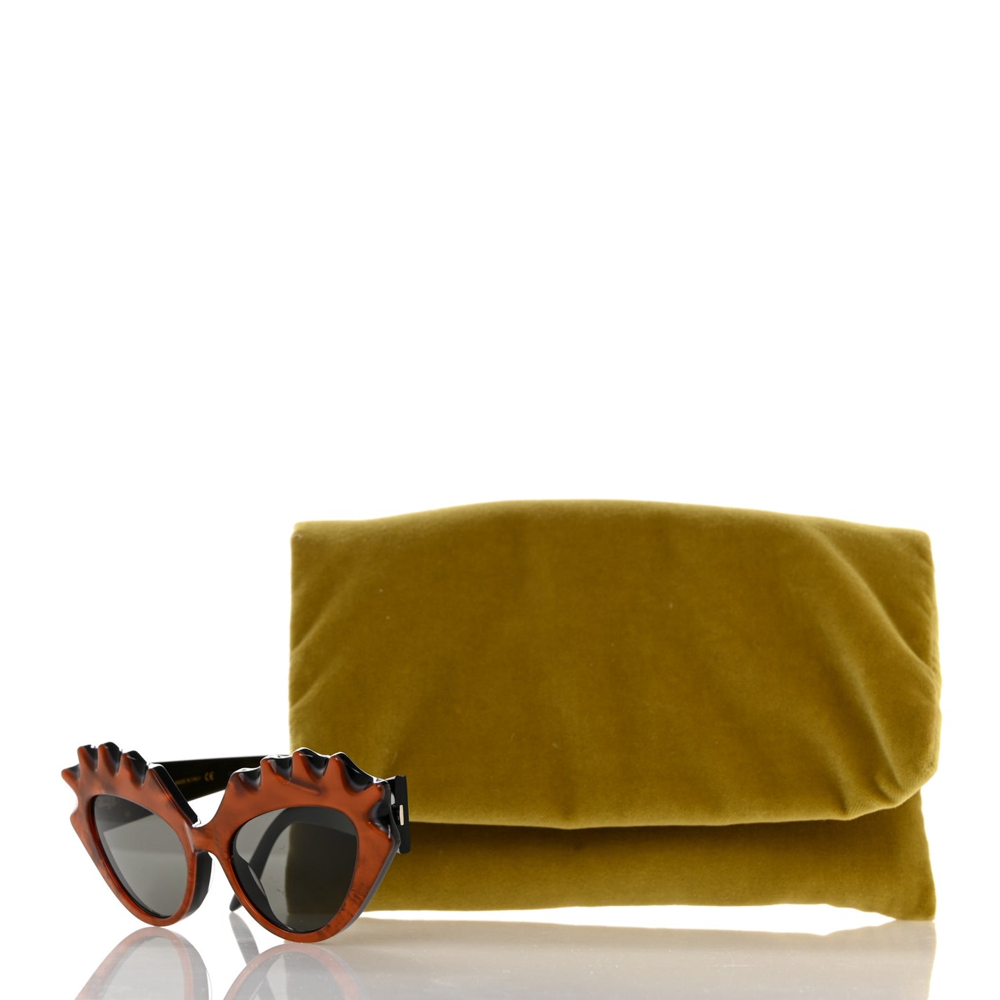 Acetate Cat Eye Sunglasses GG0781S Orange Black