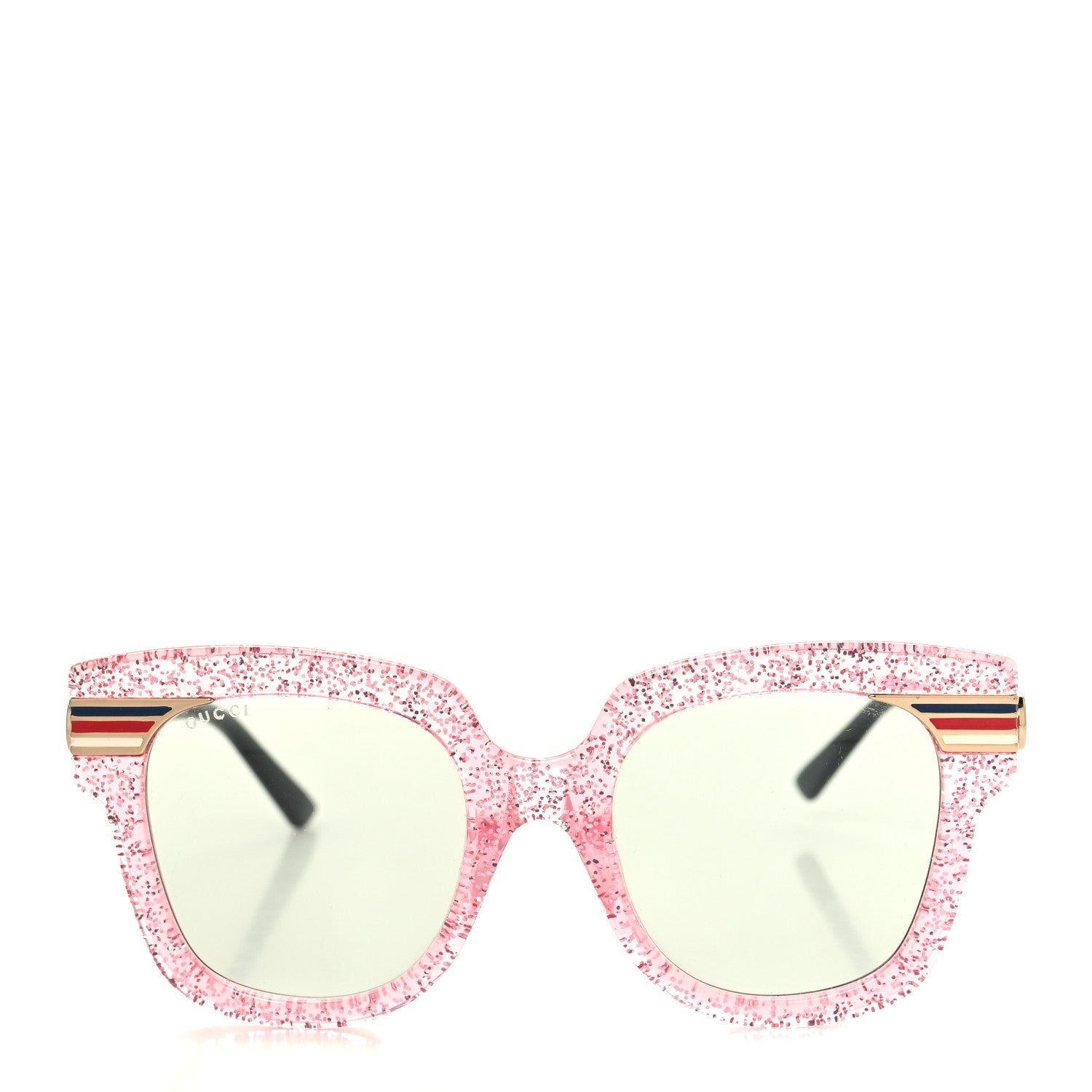 Gucci Acetate Square Frame Web Glitter GG0281S Sunglasses Pink 2 of 7