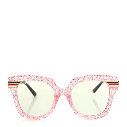 Gucci Acetate Square Frame Web Glitter GG0281S Sunglasses Pink 2 of 7
