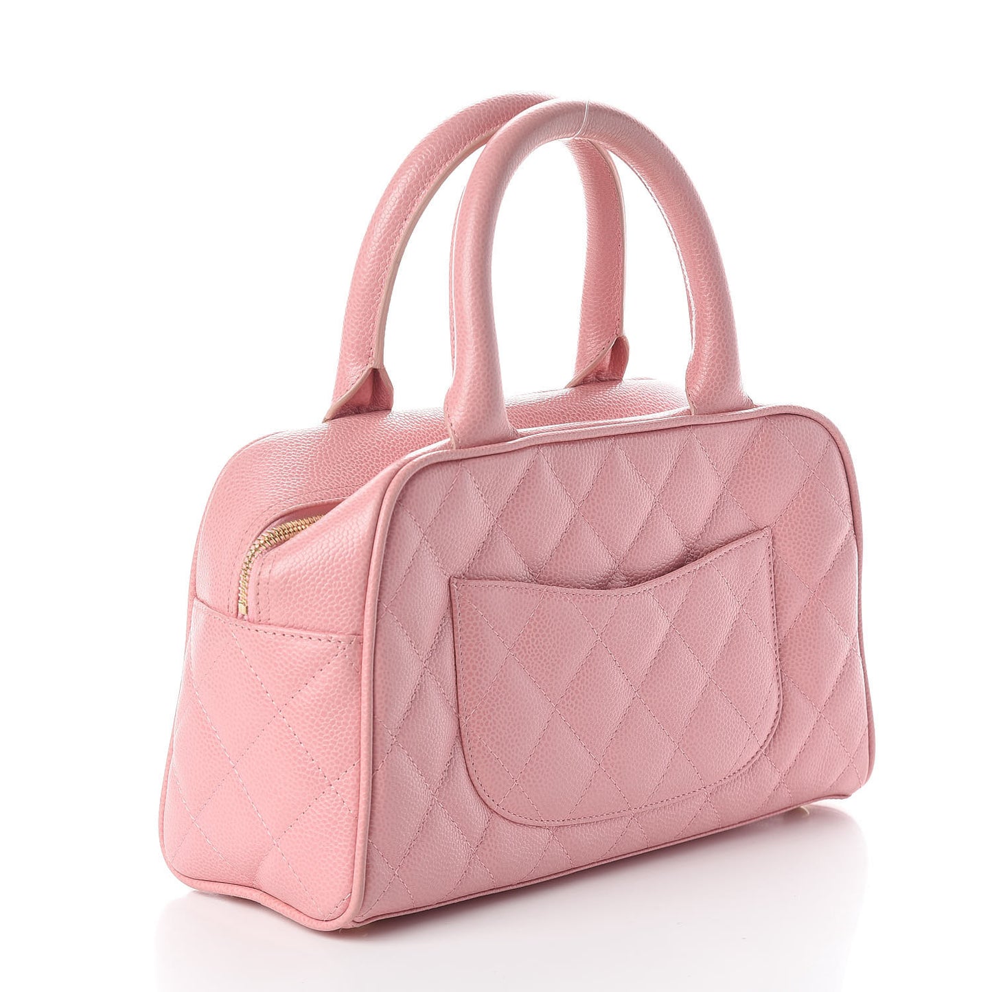 Caviar Quilted Small Bowler Pink