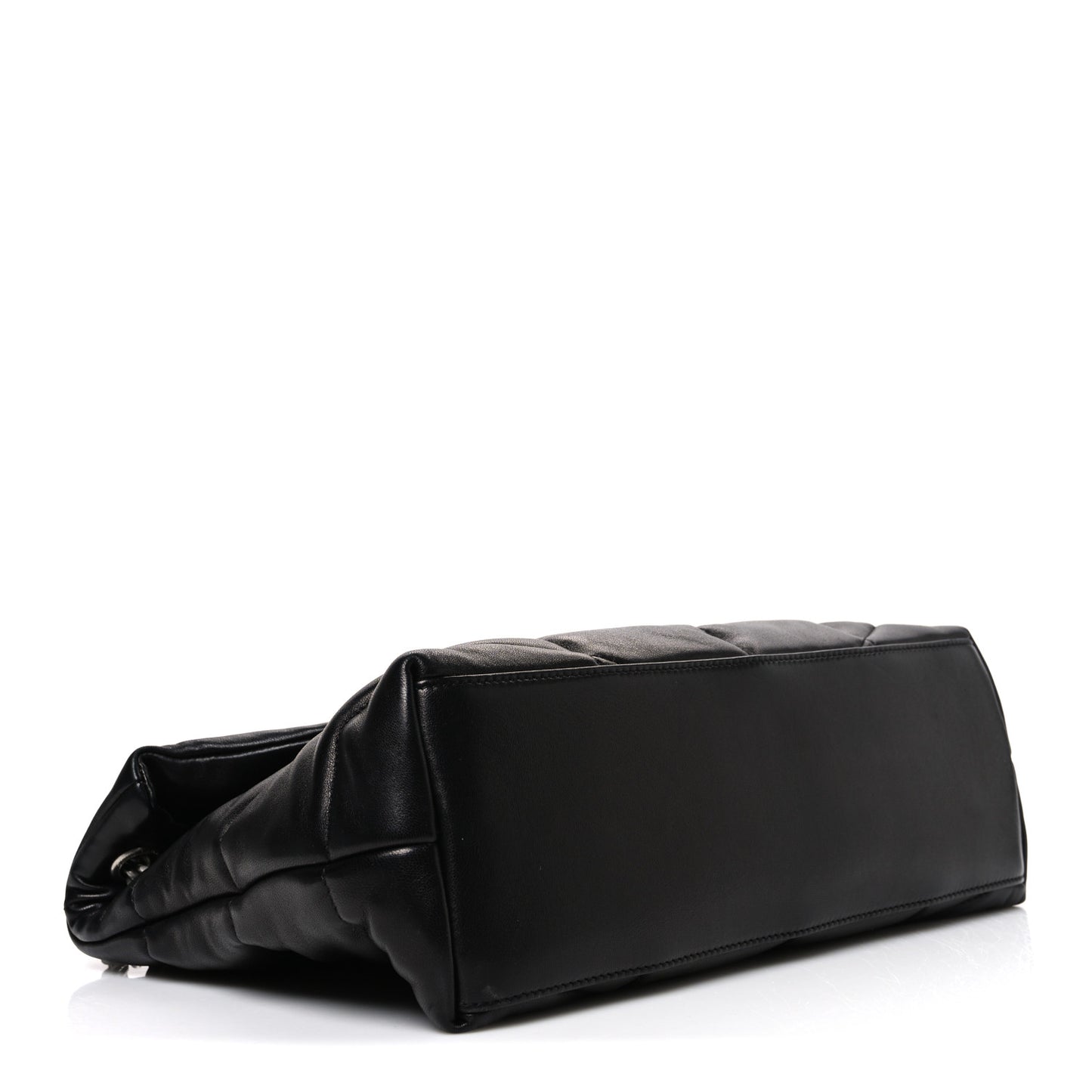 Lambskin Quilted Medium Loulou Puffer Monogram Chain Satchel Black