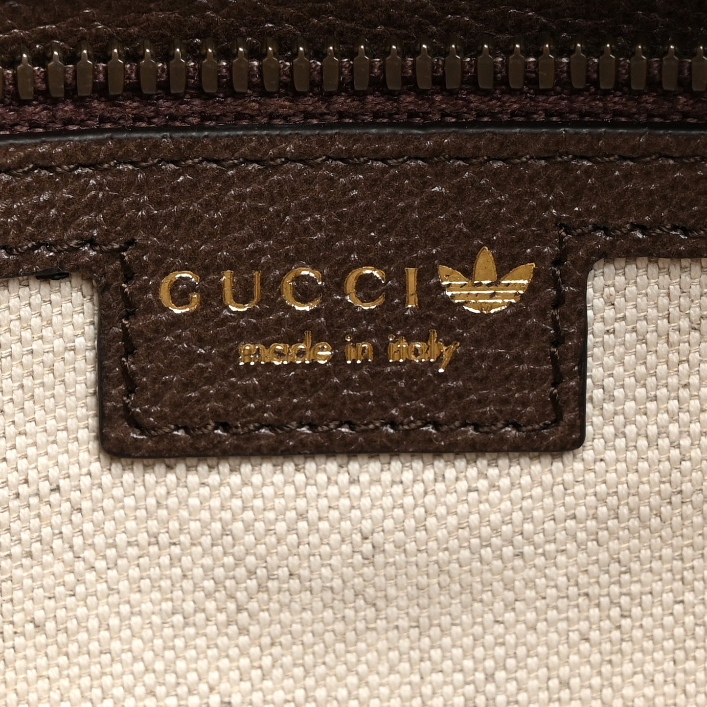 X ADIDAS Crystal Vintage Monogram Textured Dollar Calfskin Web Trefoil Logo Mini Bowling Bag Mid Natural Nut Off White New Acero
