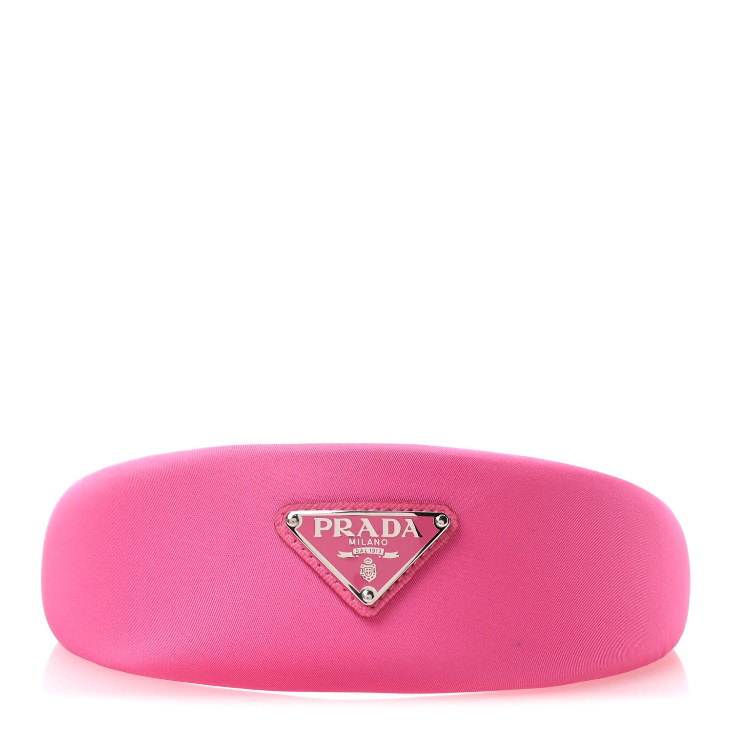 Prada Re-Nylon Metal Triangle Logo Headband Fuxia 4 of 8