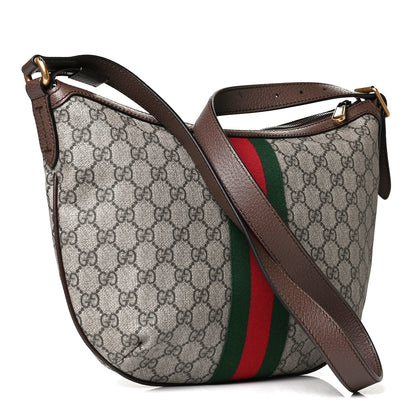 Gucci GG Supreme Monogram Web Small Ophidia Half Moon Hobo Brown 3 of 12