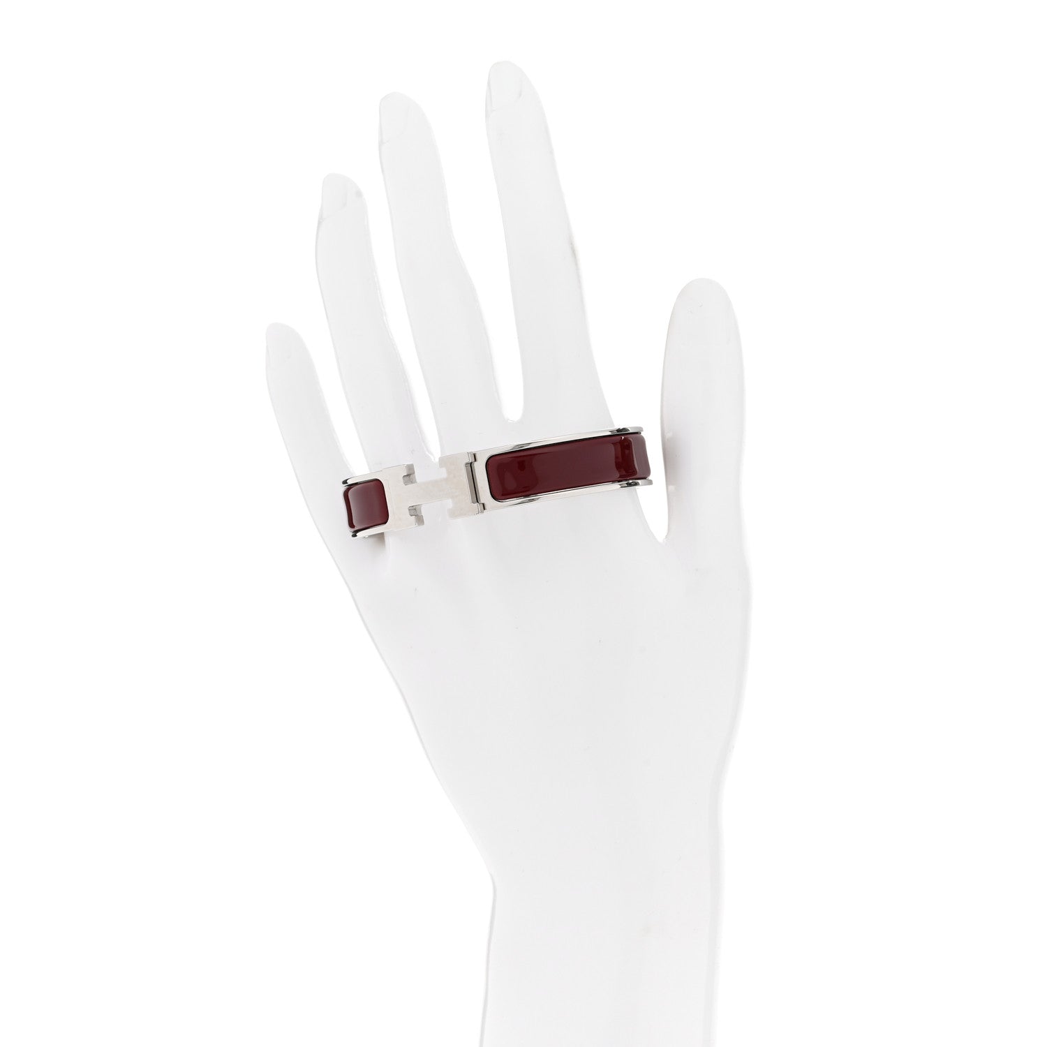 Hermes Enamel Narrow Clic Clac H Bracelet PM Rouge H 2 of 6