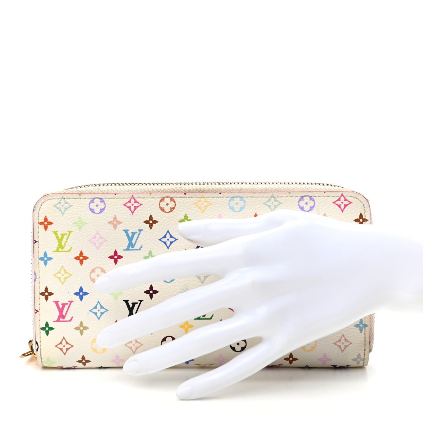 Monogram Multicolor Zippy Wallet White Orange