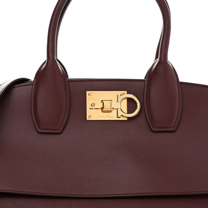 Salvatore Ferragamo Calfskin Large Studio Bag Wine 8 of 11
