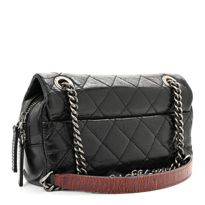 Chanel Glazed Calfskin Quilted Small Duo Color Flap Black 3 of 11