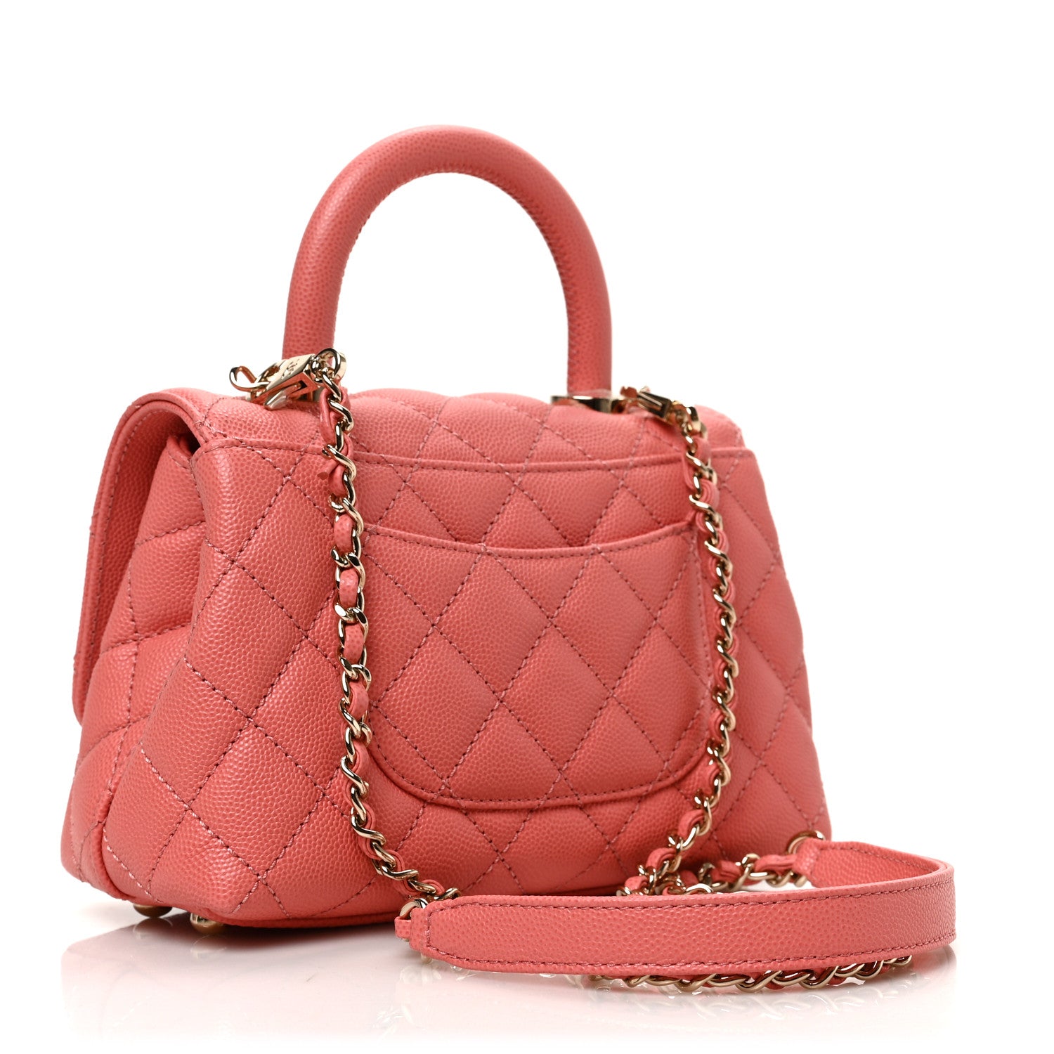 Chanel Caviar Quilted Extra Mini Coco Handle Flap Pink 3 of 9