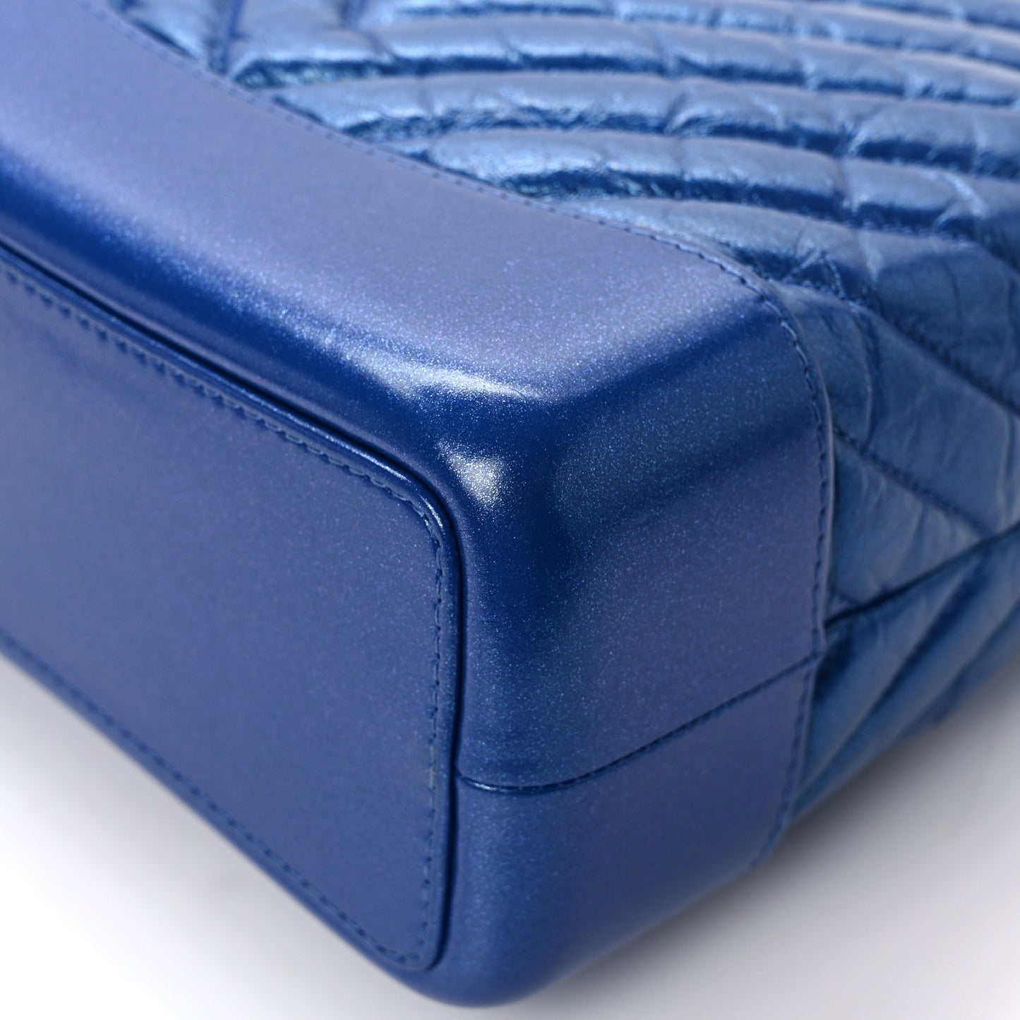 Aged Calfskin Chevron Quilted Small Gabrielle Backpack Blue