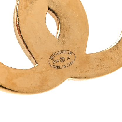 Chanel Metal Textured CC Earrings Gold 4 of 4
