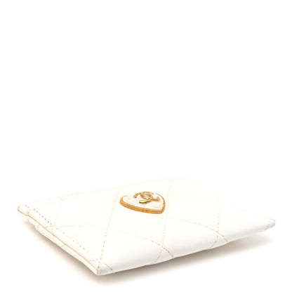Chanel Lambskin Plexiglass Quilted Coco Love Card Holder White 4 of 9