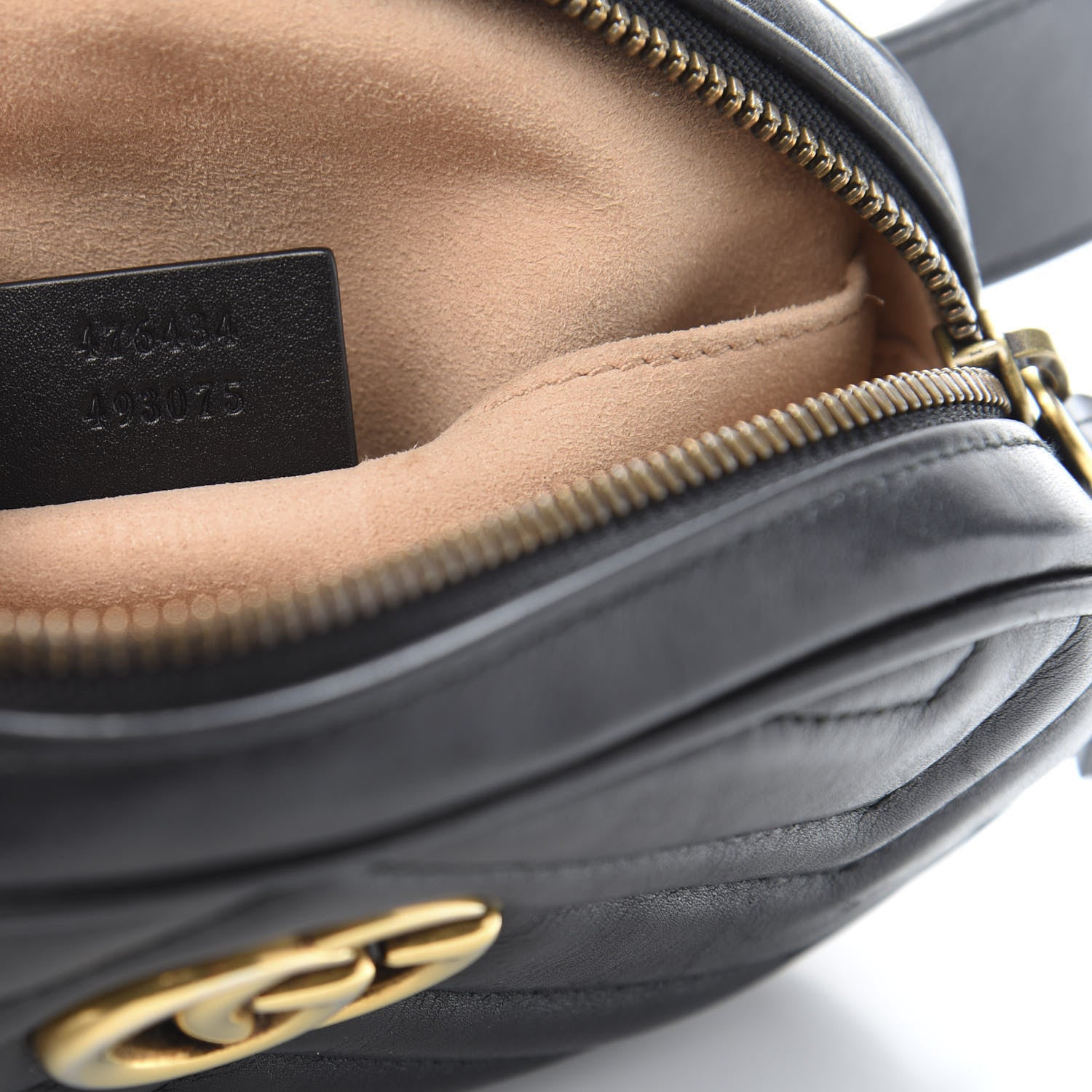Gucci Calfskin Matelasse GG Marmont Belt Bag 85 34 Black 7 of 12