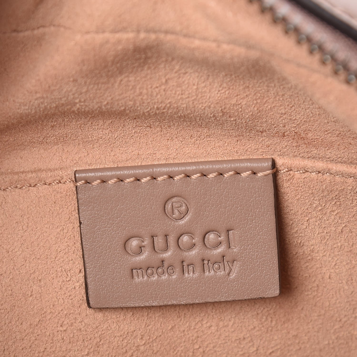 Gucci Calfskin Matelasse Mini GG Marmont Chain Shoulder Bag Nude 6 of 9