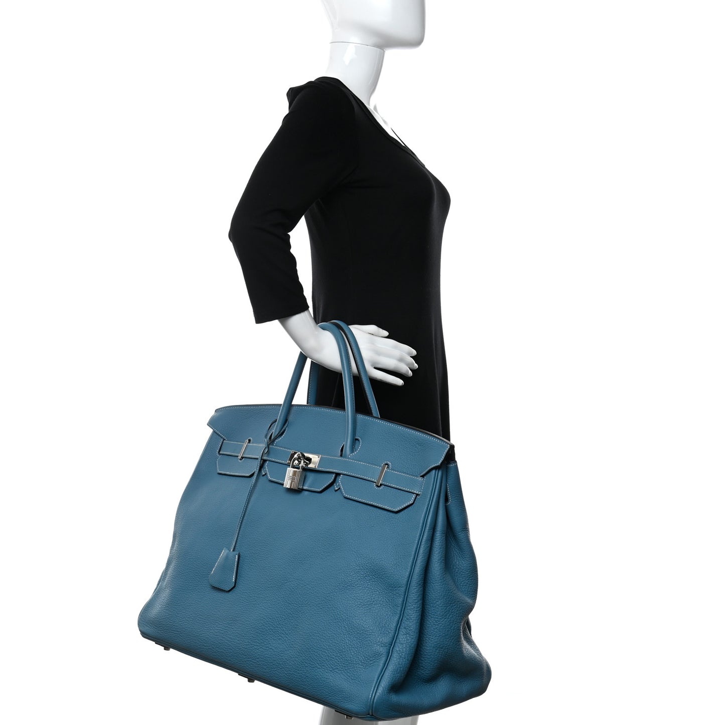 Taurillon Clemence HAC Travel Birkin 50 Blue Jean
