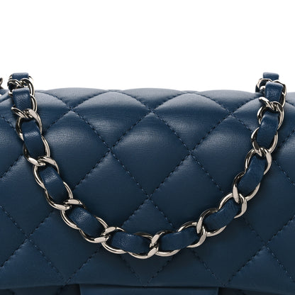 Chanel Lambskin Quilted Mini Rectangular Flap Dark Blue 8 of 11