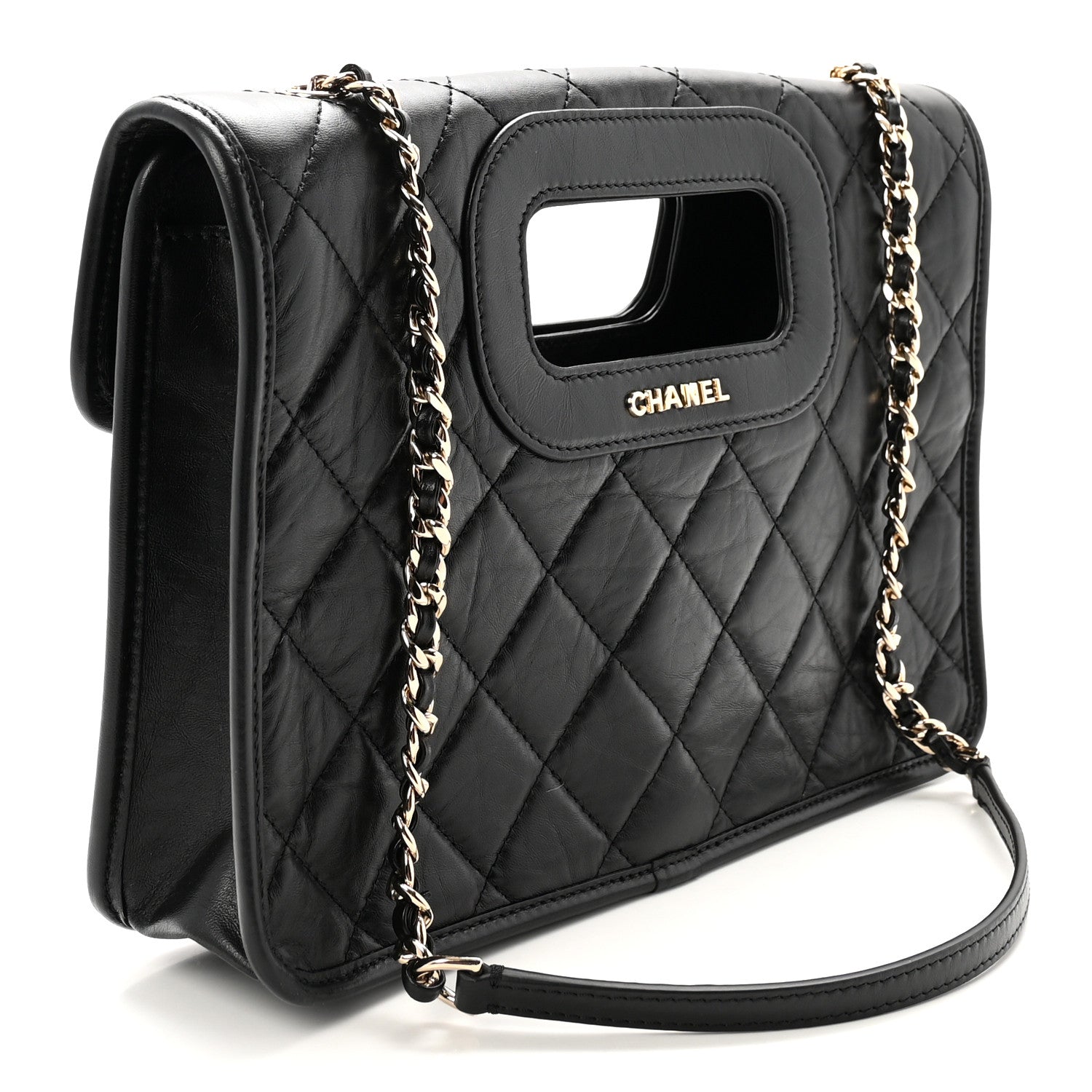 Chanel Aged Calfskin Charms Flap Bag Black 3 of 10